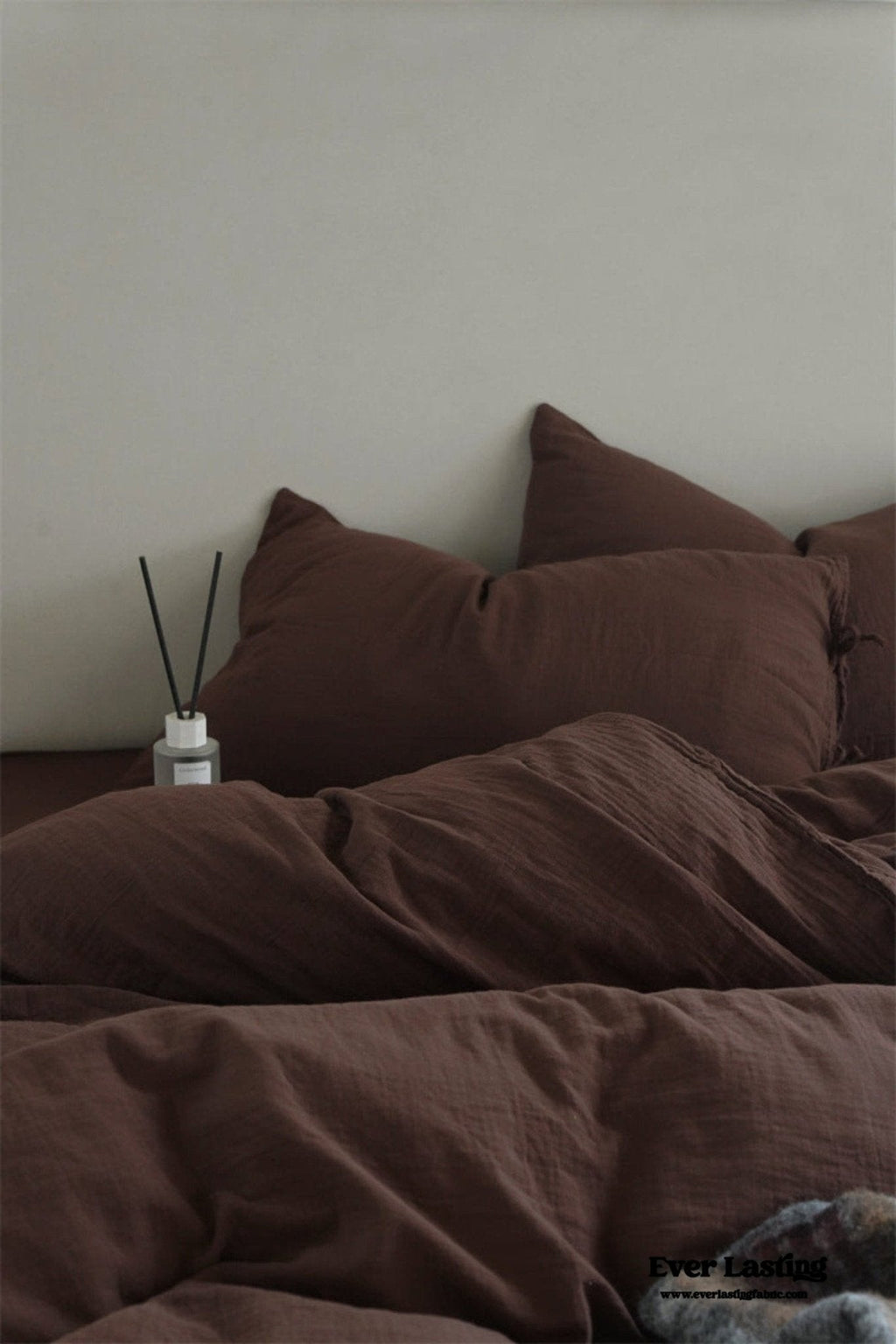 Evelyn Retro Double Gauze Bedding Set / Chestnut Brown