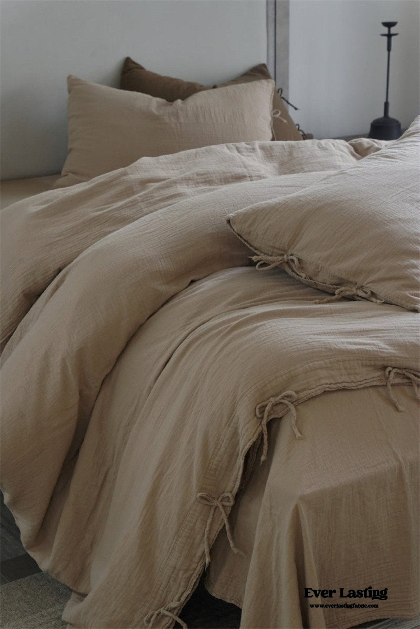 Evelyn Retro Double Gauze Bedding Set / Chestnut Brown