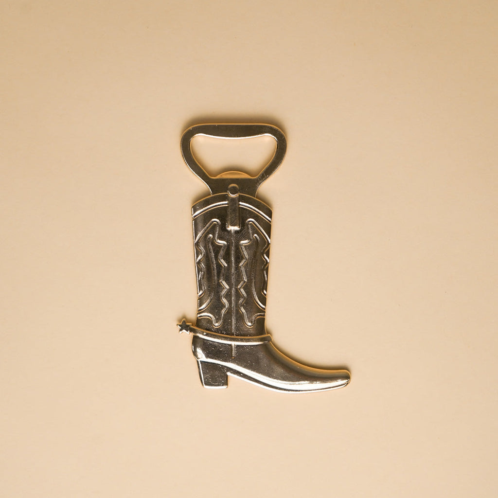 cowboy boot bottle opener - gold
