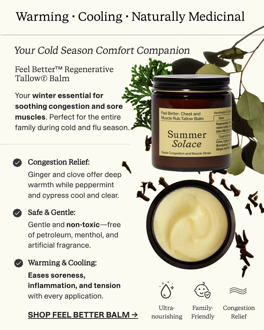 Feel Better™ Balm – Chest & Muscle Rub with Clove, Cypress & Turmeric