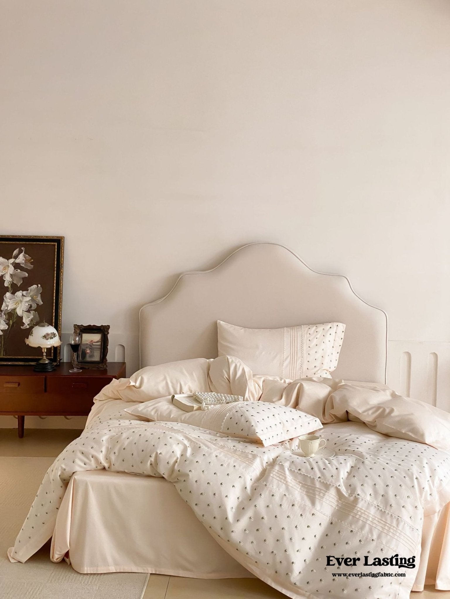Floral Hand Embroidered Bedding Set