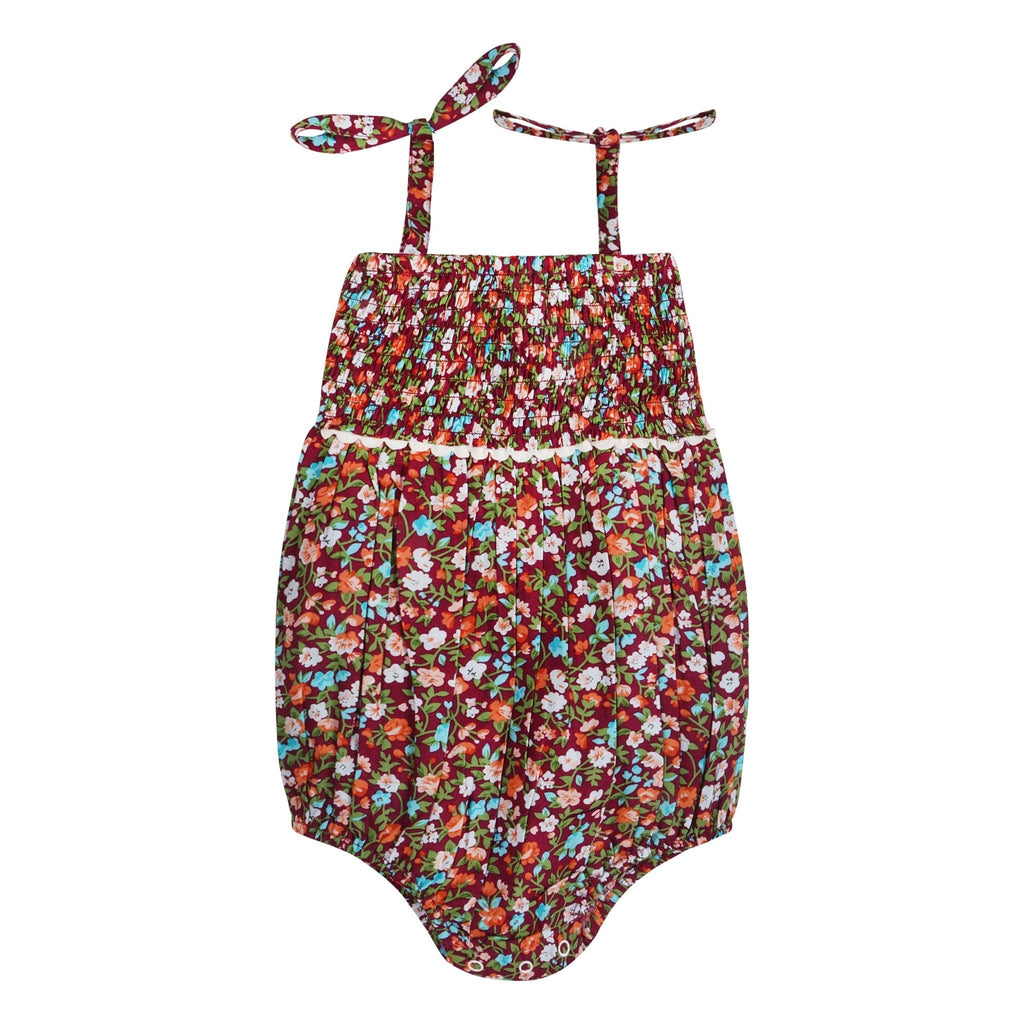 Fuchsia Floral Strappy Girl Romper