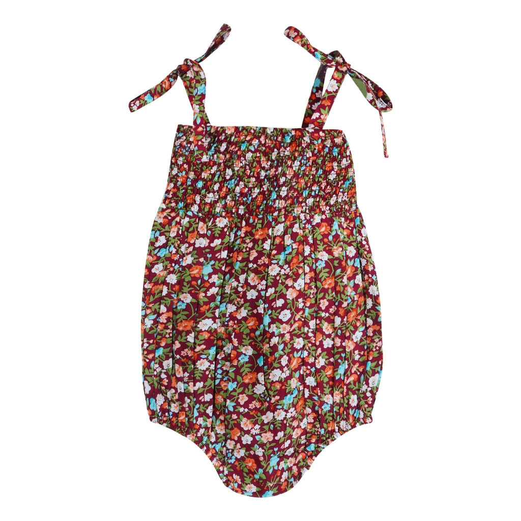 Fuchsia Floral Strappy Girl Romper