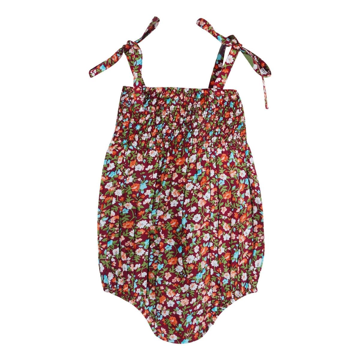 Fuchsia Floral Strappy Girl Romper