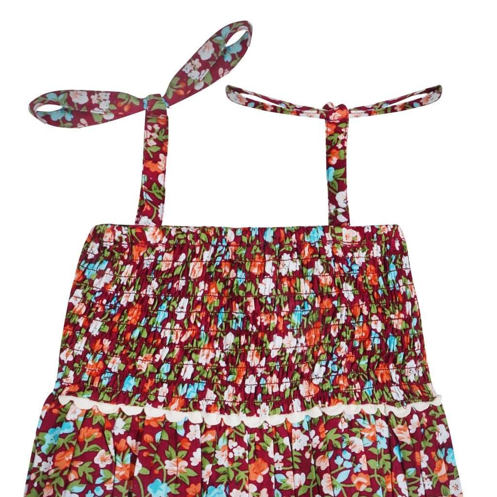 Fuchsia Floral Strappy Girl Romper