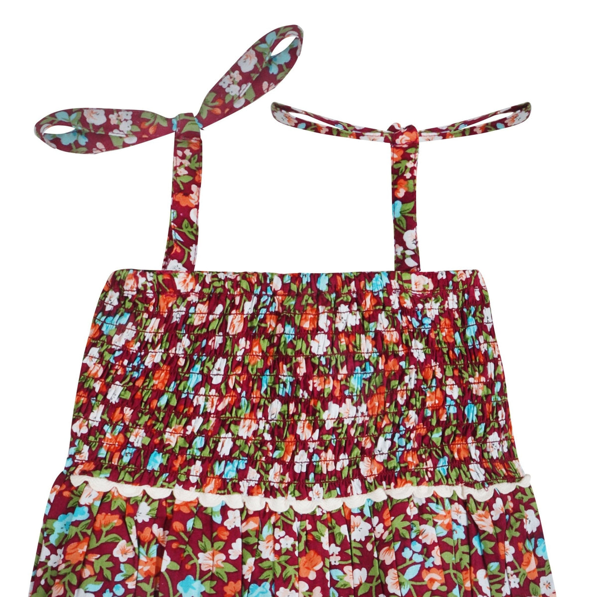Fuchsia Floral Strappy Girl Romper