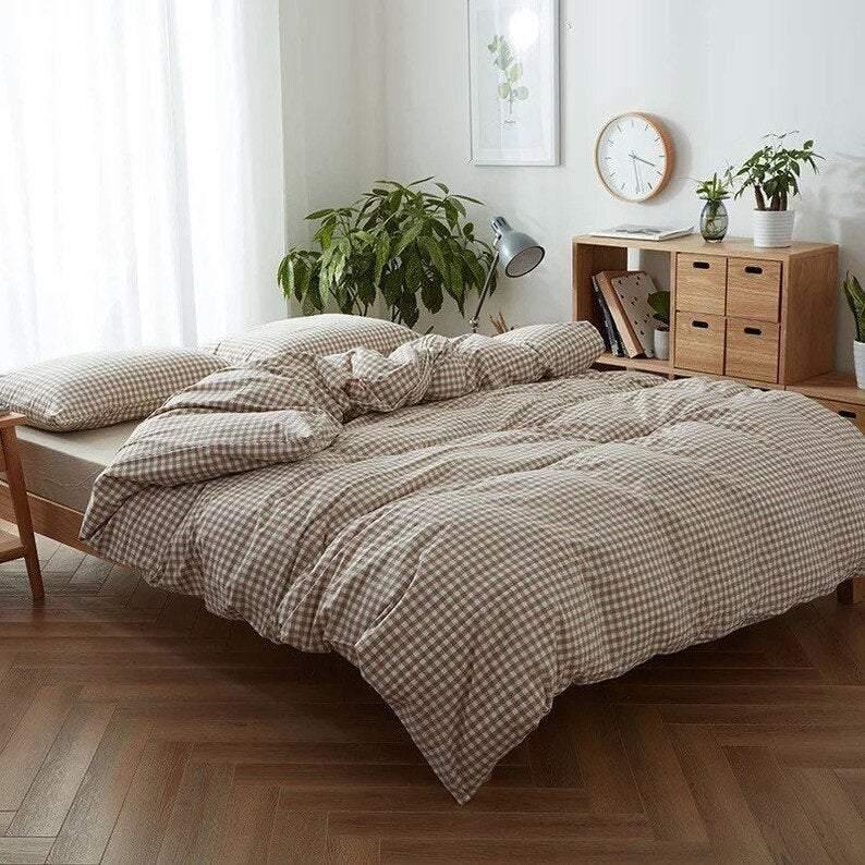 Gingham Bedding Set / Pink