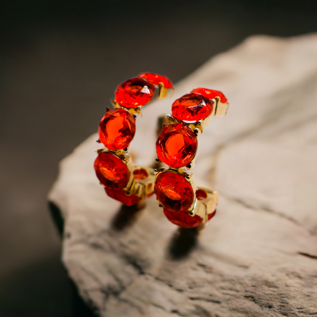 Crimson Elegance Earrings – Luxury Red Statement Earrings