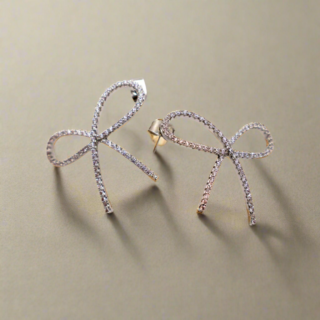 Chic Bow Tie Glamour Earrings – Gold Bow Tie Stud Jewelry
