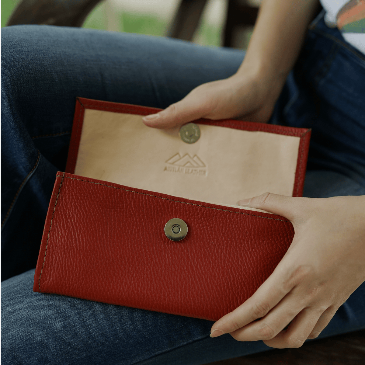 Handmade Ladies Red Wallet