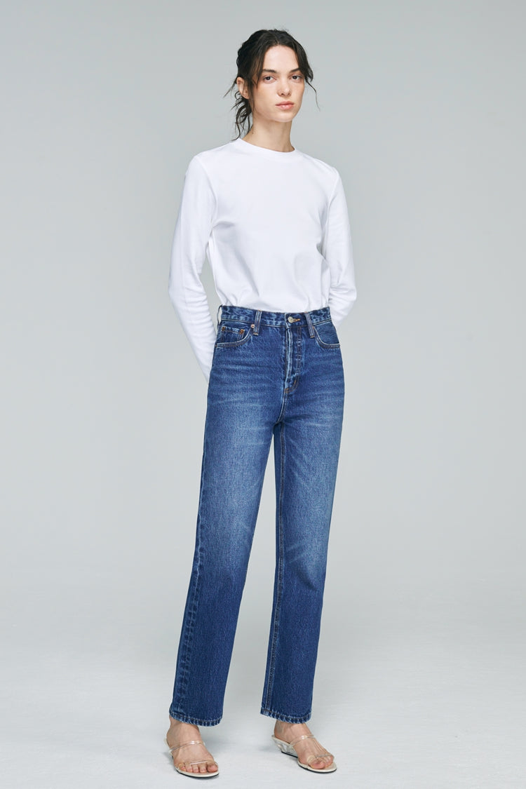 Manhattan High Rise Straight Ankle Jeans HJ160