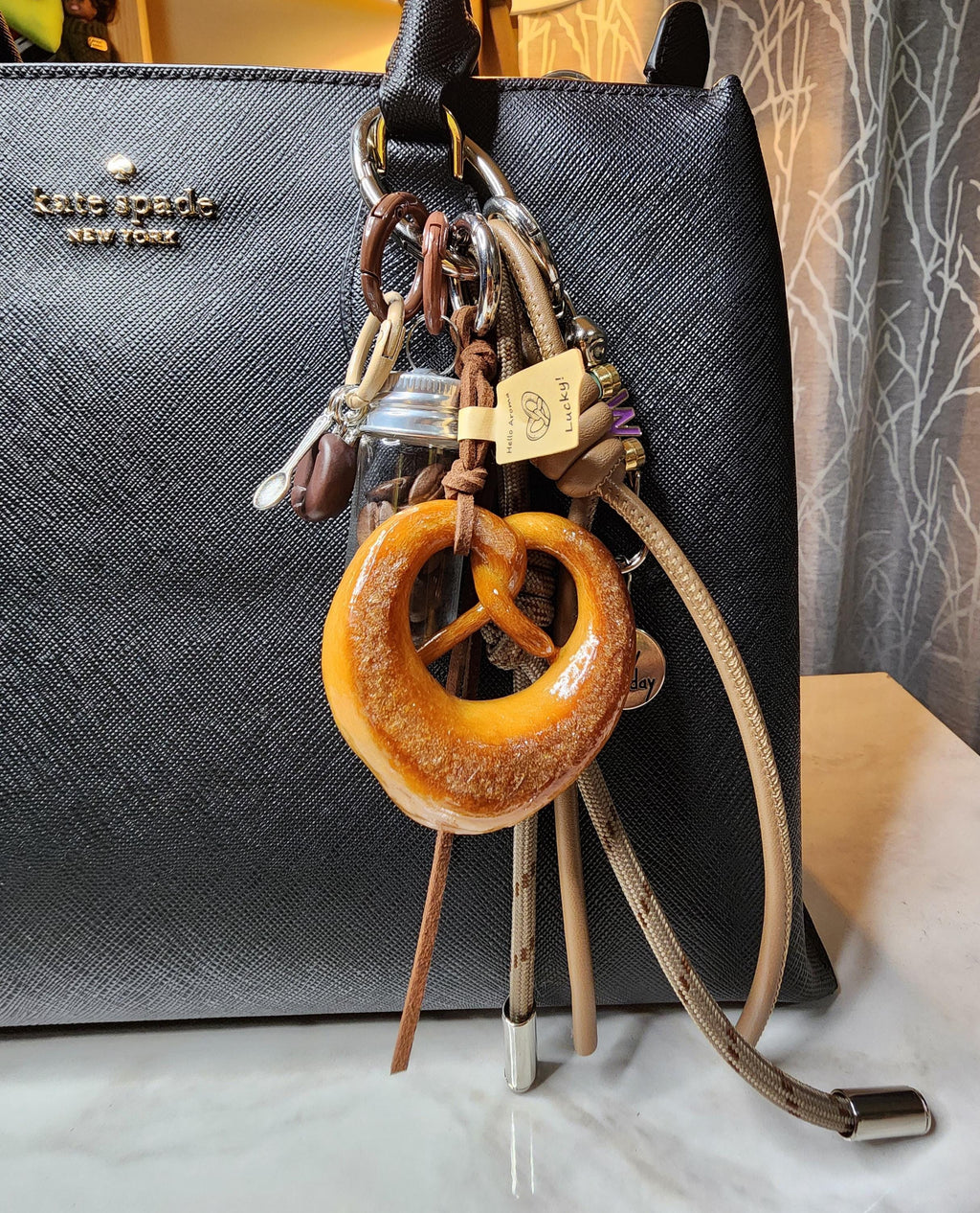 Aroma Delight Pretzel & Coffee Scented Bag Charm