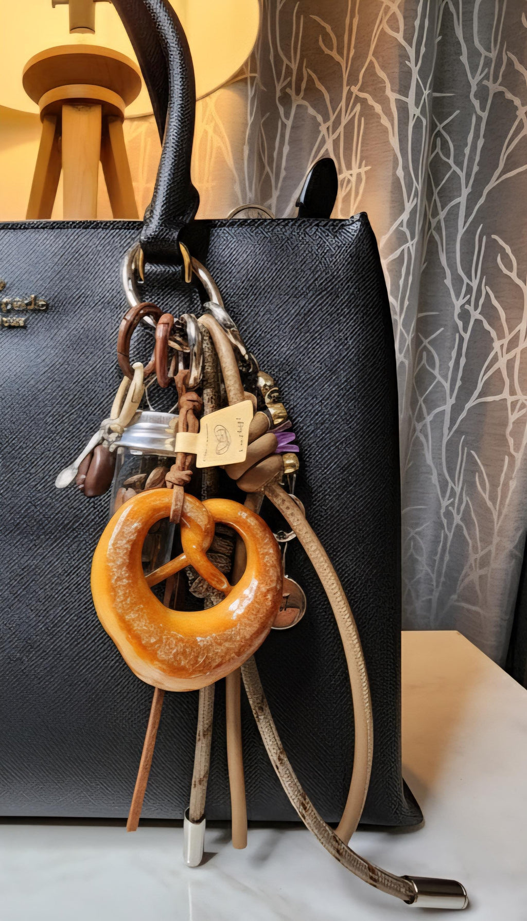 Aroma Delight Pretzel & Coffee Scented Bag Charm
