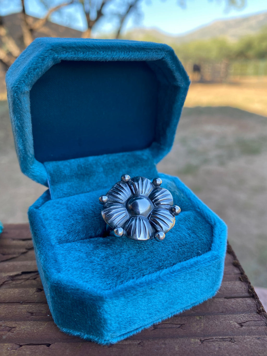 Handcrafted Sterling Silver Adjustable Flower Ring