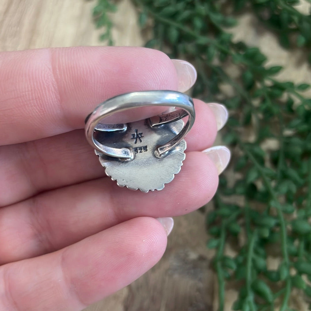 “Dreamy ” Handcrafted Pink Dream & Sterling Silver Ring Signed