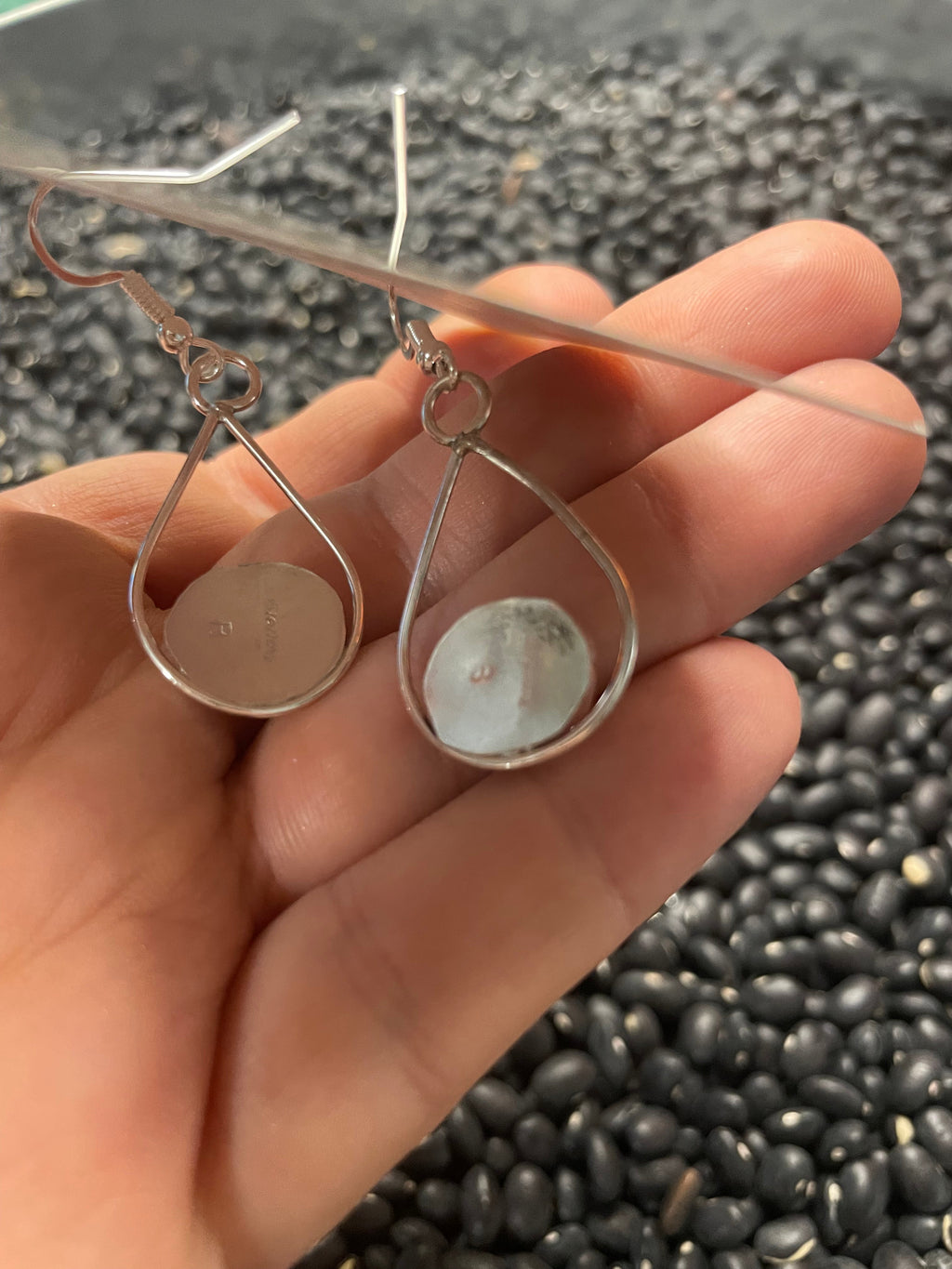 Handcrafted Pink Opal And Sterling Silver Dangle Earrings Signed Bryan Sandoval