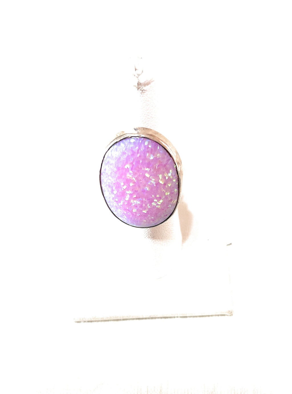 Old Pawn Handcrafted Sterling Silver & Pink Opal Ring Size 6