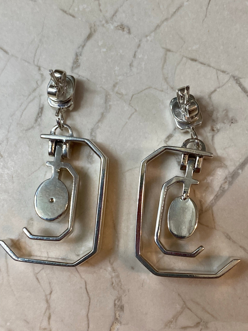 Emerald Earrings in Sterling Silver  Dangle 1ct set 3
