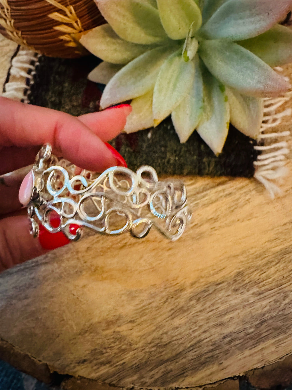 Handcrafted Queen Pink Conch Shell & Sterling Silver Cuff Bracelet