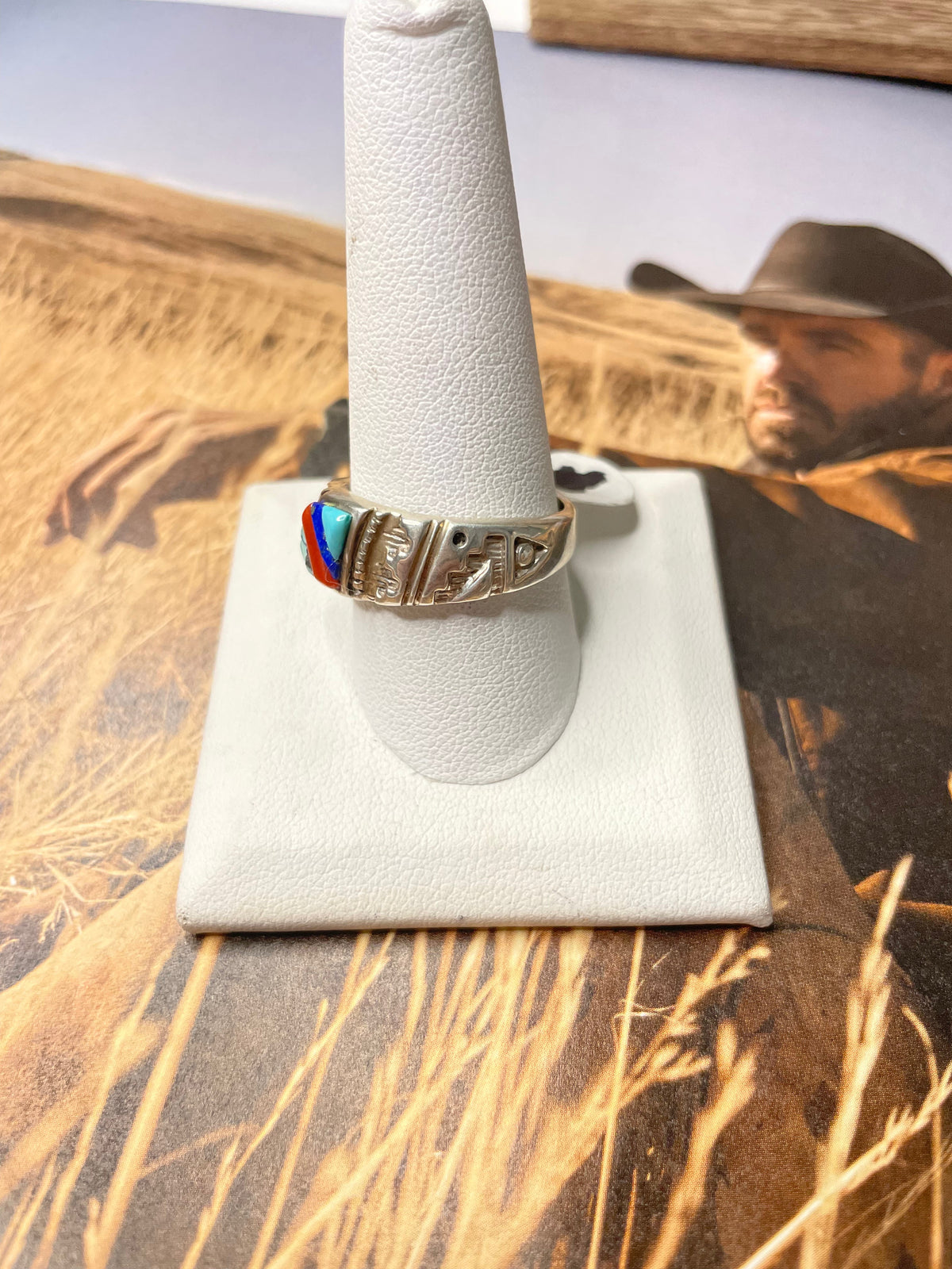 Handcrafted Multi-Stone And Sterling Silver Ring Size 10