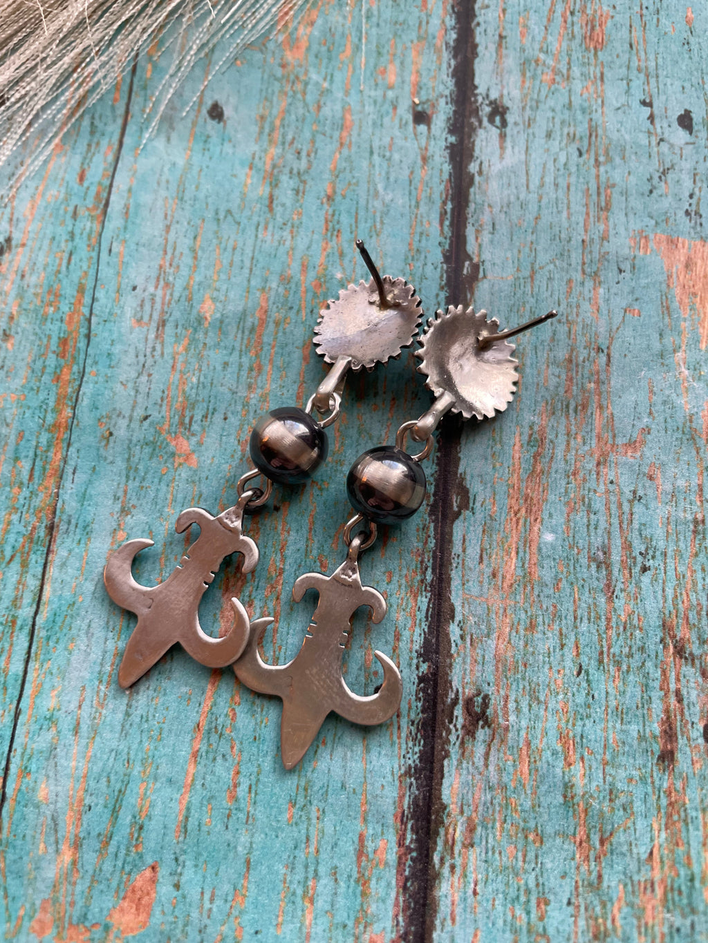 Handcrafted Sterling Silver Flower Dangle Earrings