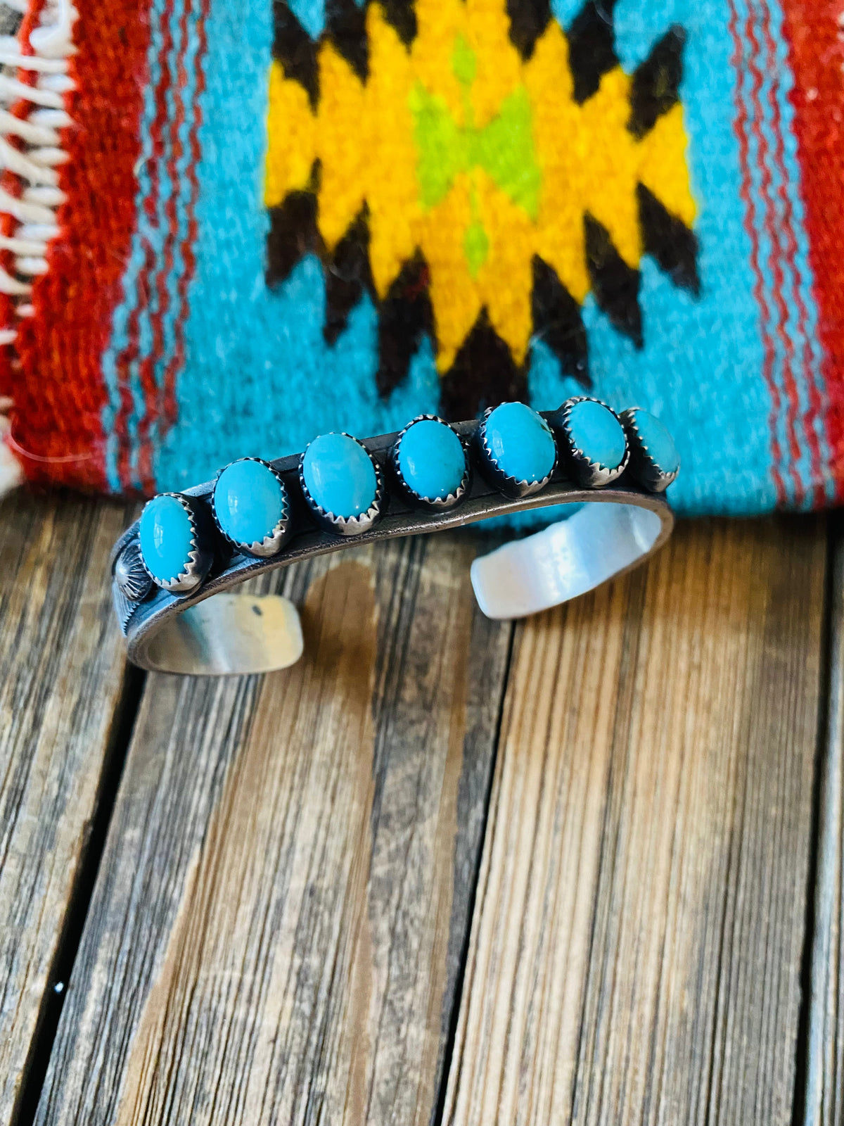 Handcrafted Turquoise & Sterling Silver Cuff Bracelet /