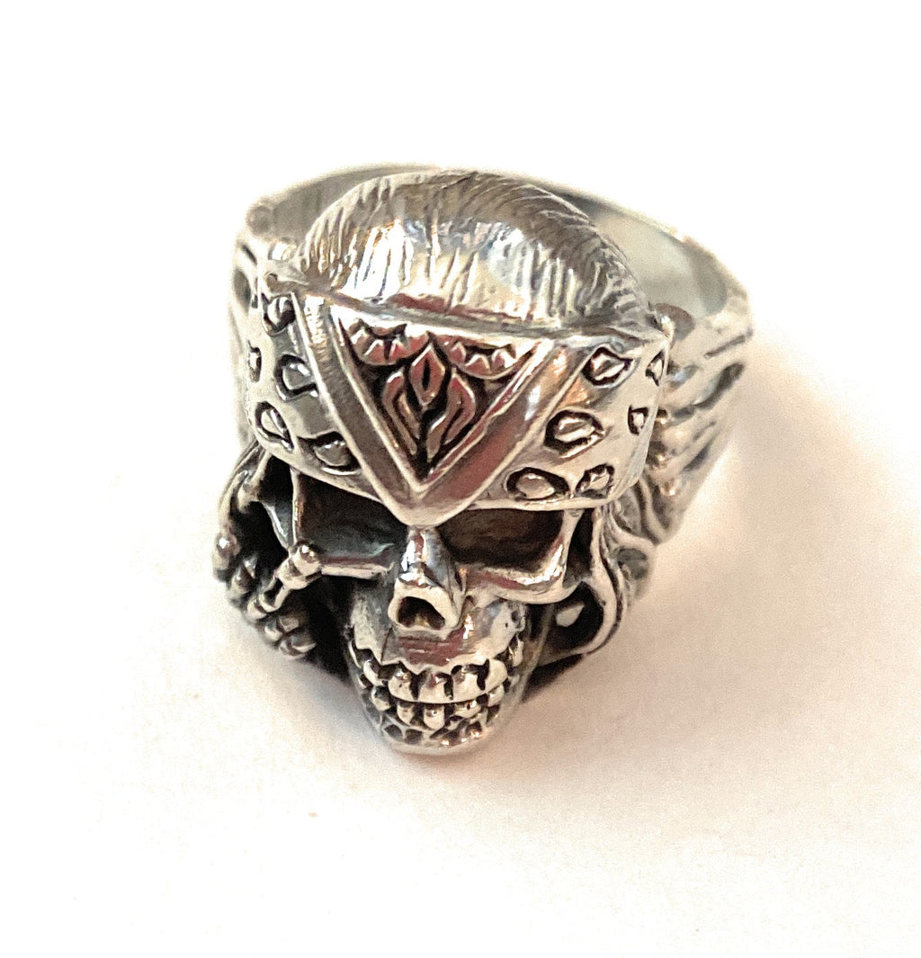 Handmade Sterling Silver Skull Ring Size 9.5