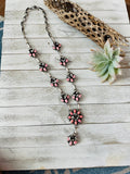 Handcrafted Sterling Silver & Queen Pink Conch Shell Flower Necklace