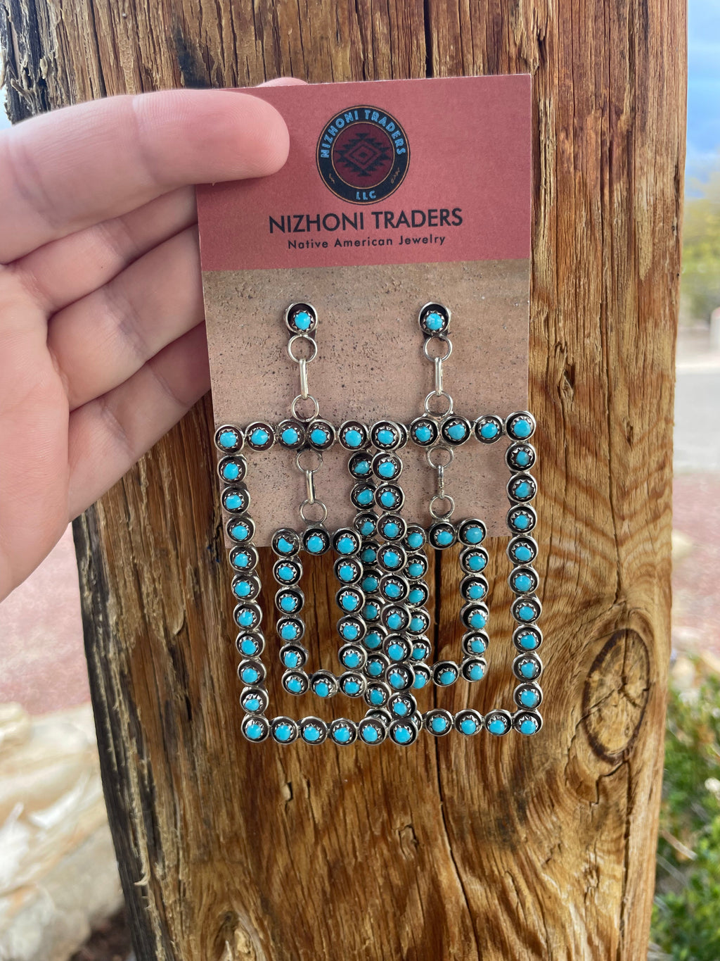 Handcrafted Sterling Silver Turquoise Dangle Earrings