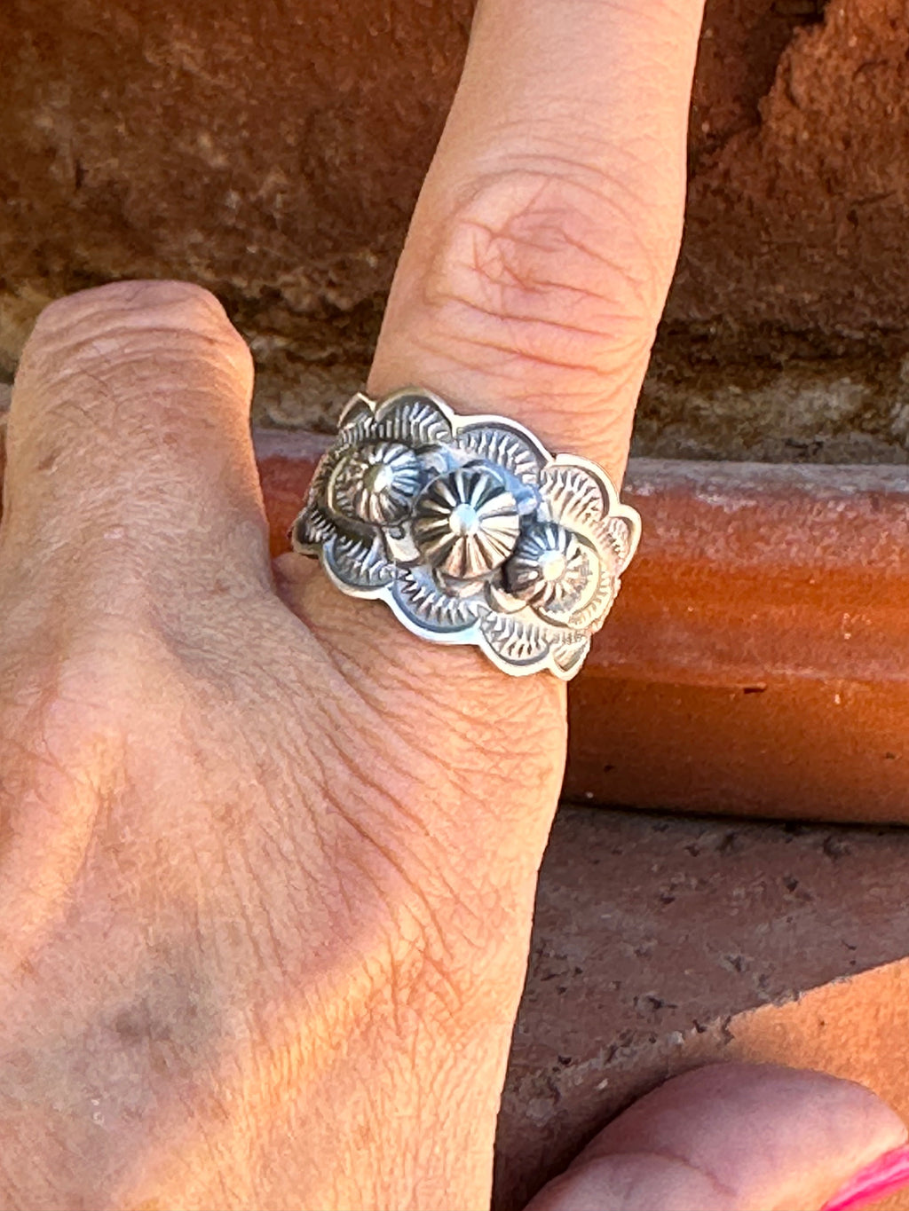 The Benny Ramone Sterling Flower Cigar Band Ring
