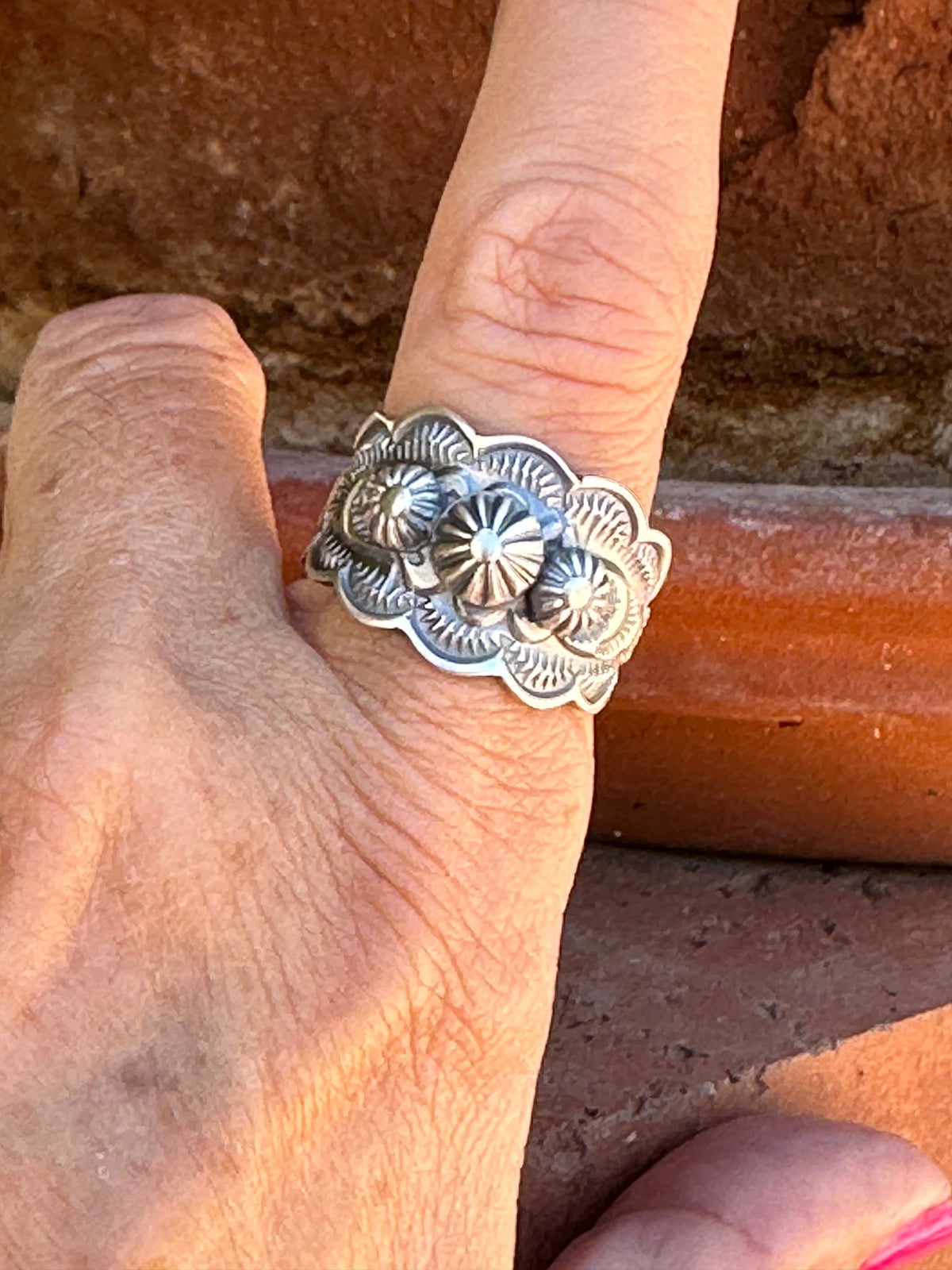 The Benny Ramone Sterling Flower Cigar Band Ring