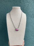 Sterling Silver & Pink Dream Mojave Necklace Signed