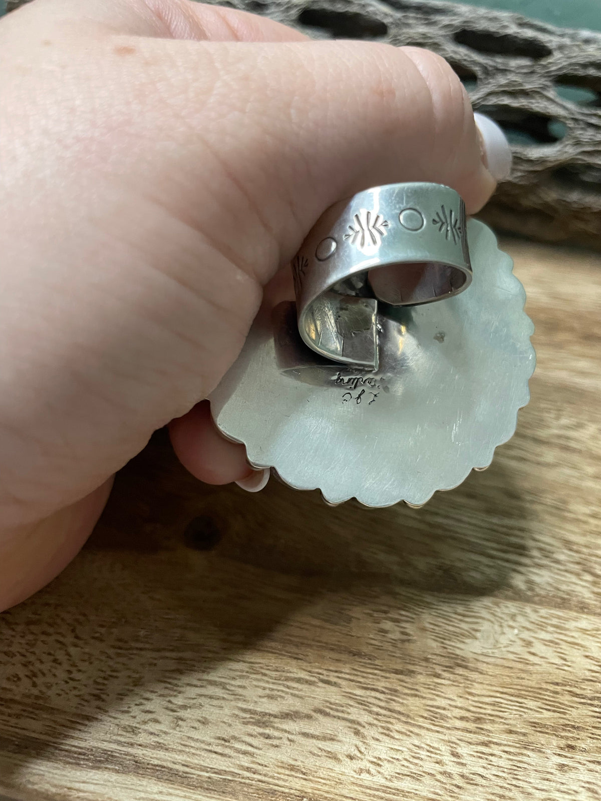 Handcrafted Sterling Silver And Orange And Purple Spiny Adjustable Ring
