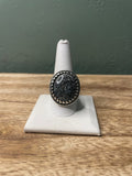 Handcrafted New Lander Turquoise And Sterling Silver Ring Size 10