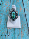 Handcrafted Sonoran Mountain Turquoise And Sterling Silver Statement Ring Size 7