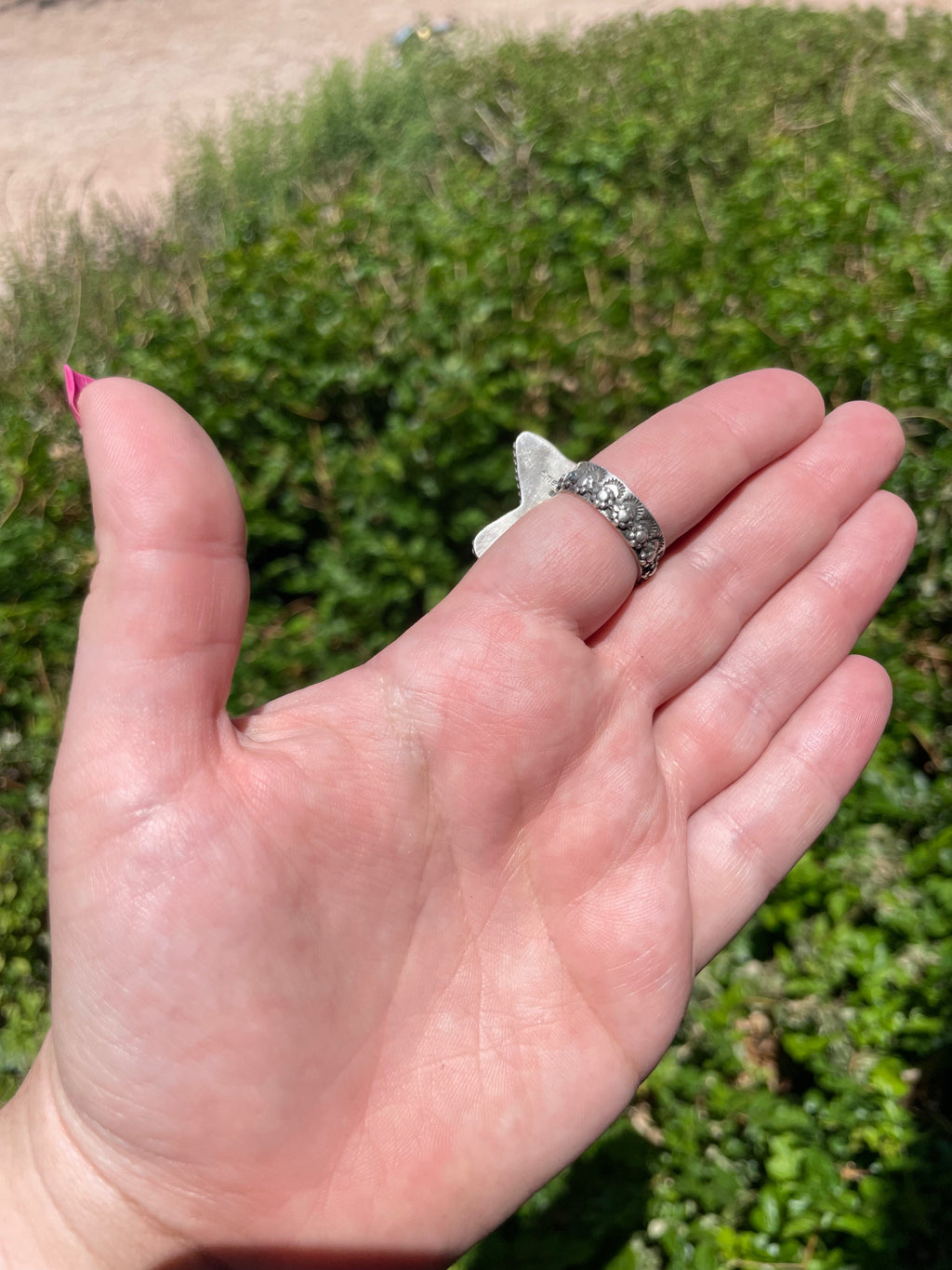 Handcrafted Purple Dream And Sterling Silver Star Adjustable Ring