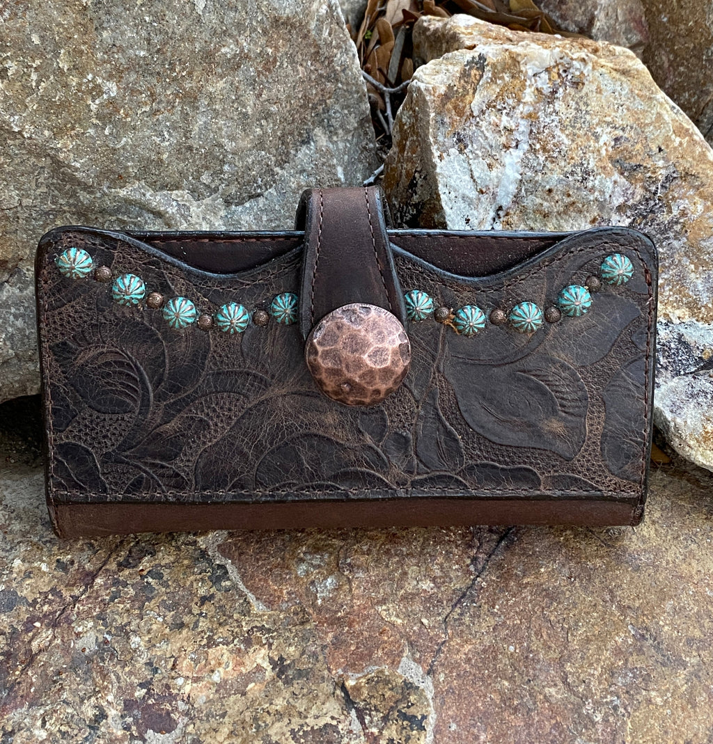 Vintage Rose Leather Wallet