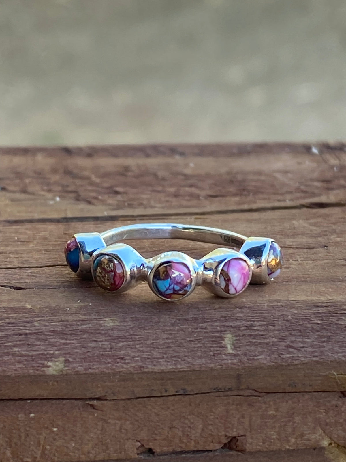 Pink Dream & Sterling Silver Stacker Band