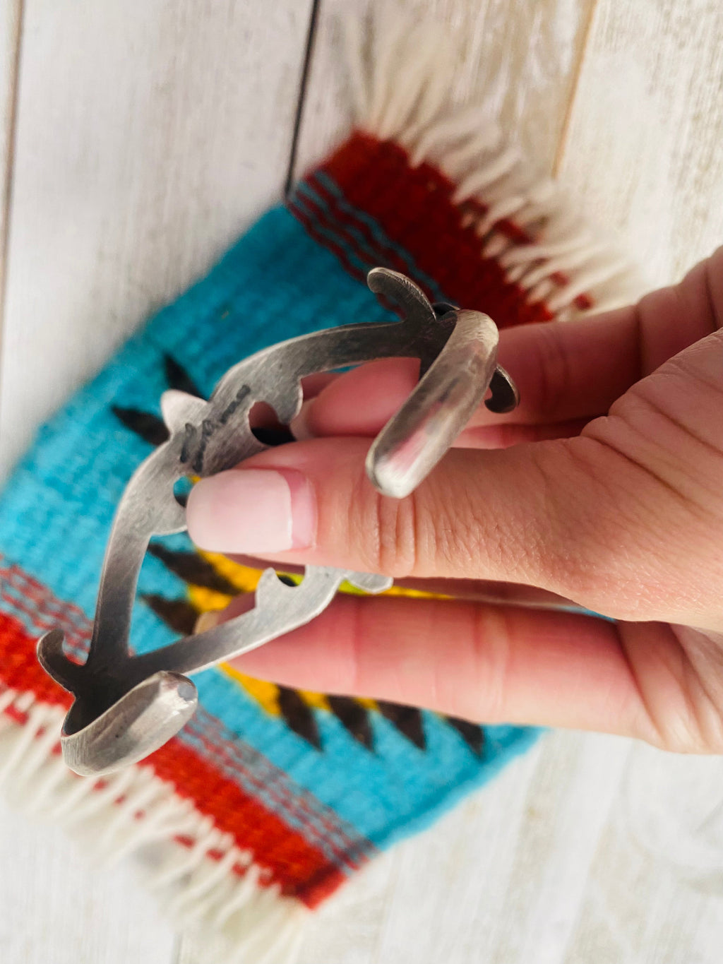 Handcrafted Turquoise & Sterling Silver Cuff Bracelet By Chimney Butte