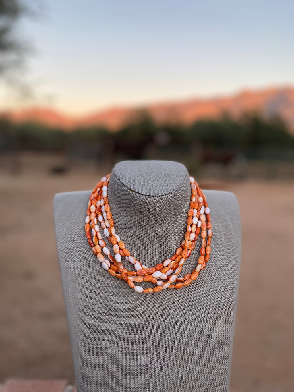 Handcrafted Spiny & Sterling Silver 16 inch Beaded Necklace