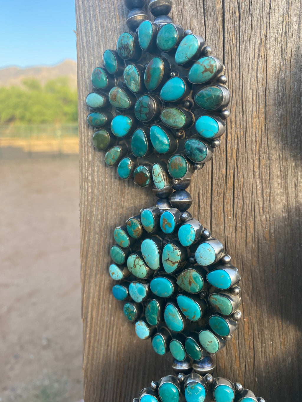 Handcrafted Ella Peters Royston Turquoise Statement Necklace Set