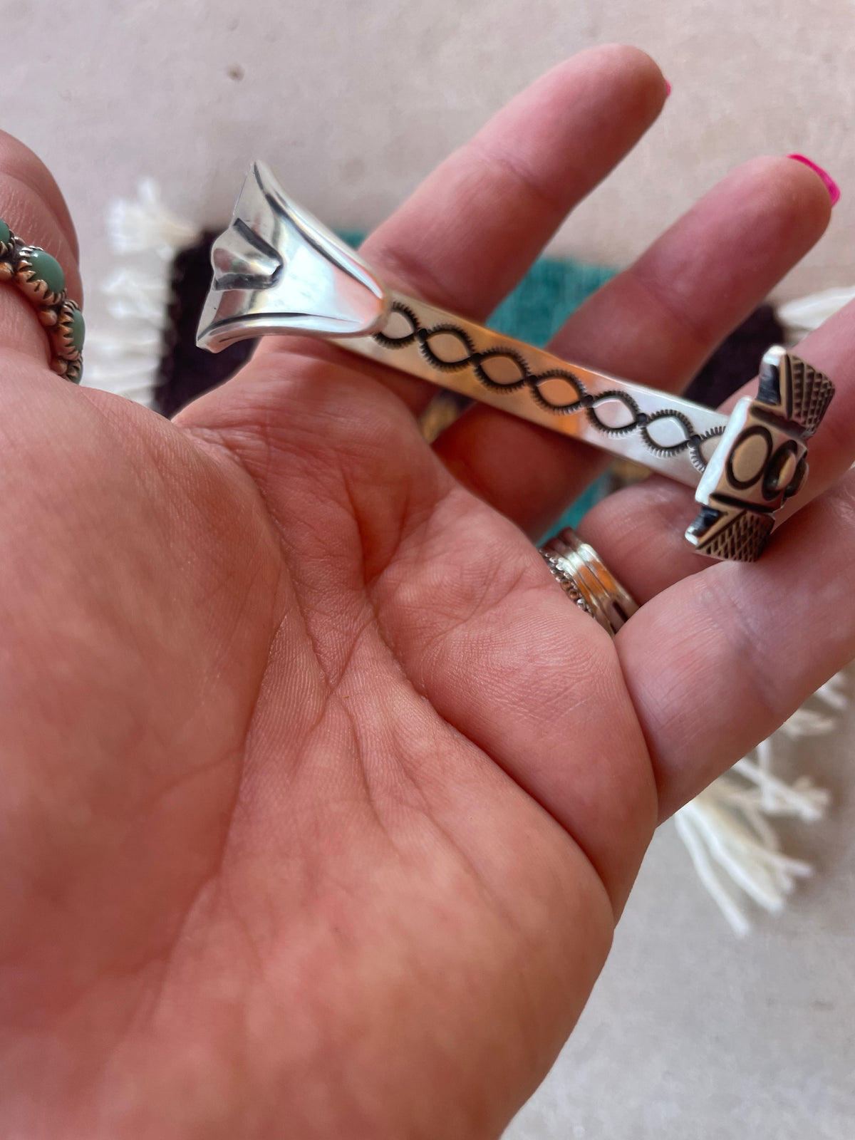 Handcrafted Sterling Silver Arrow Cuff Bracelet Signed