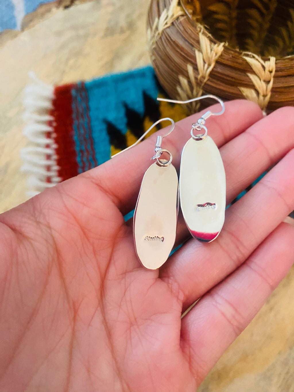 Handcrafted Turquoise & Sterling Silver Dangle Earrings