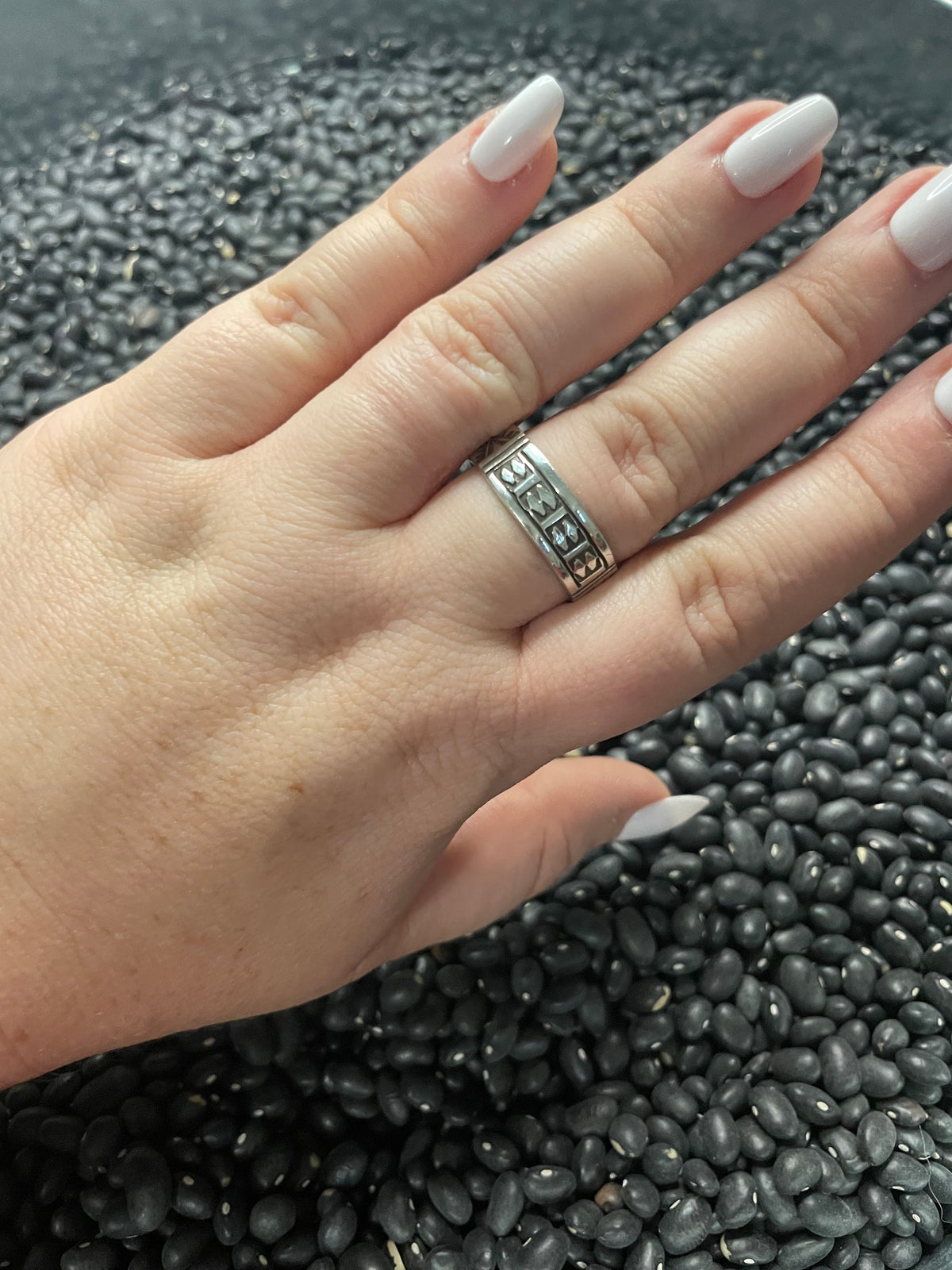 Handcrafted Sterling Silver Mixed Designs Bands Signed
