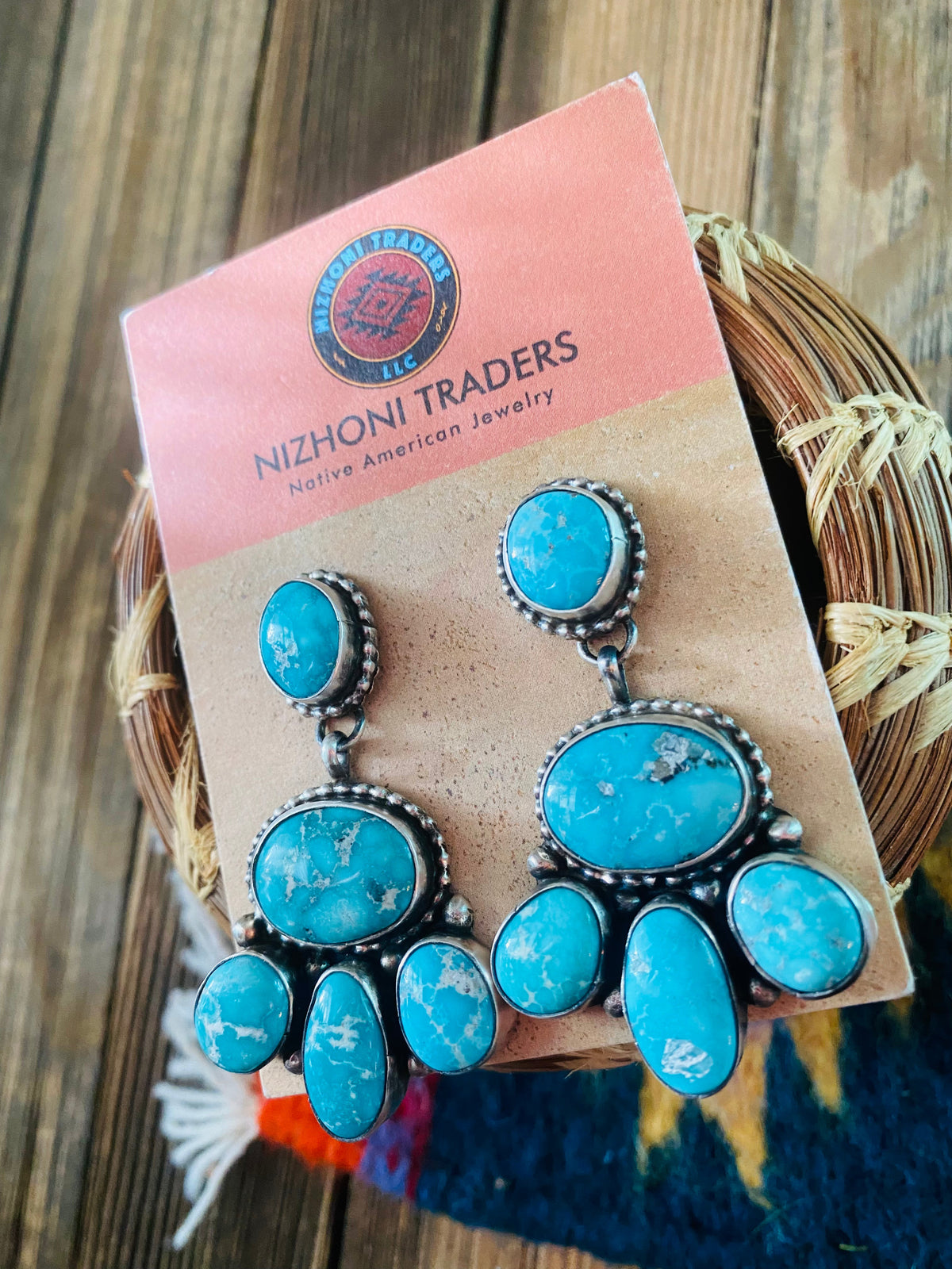Handcrafted Sterling Silver & Sonoran Mountain Turquoise Dangle Earrings