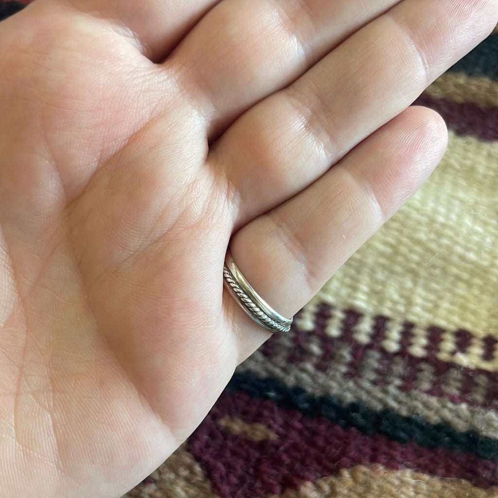 Handcrafted Sterling Silver & Purple Spiney Triangle Ring