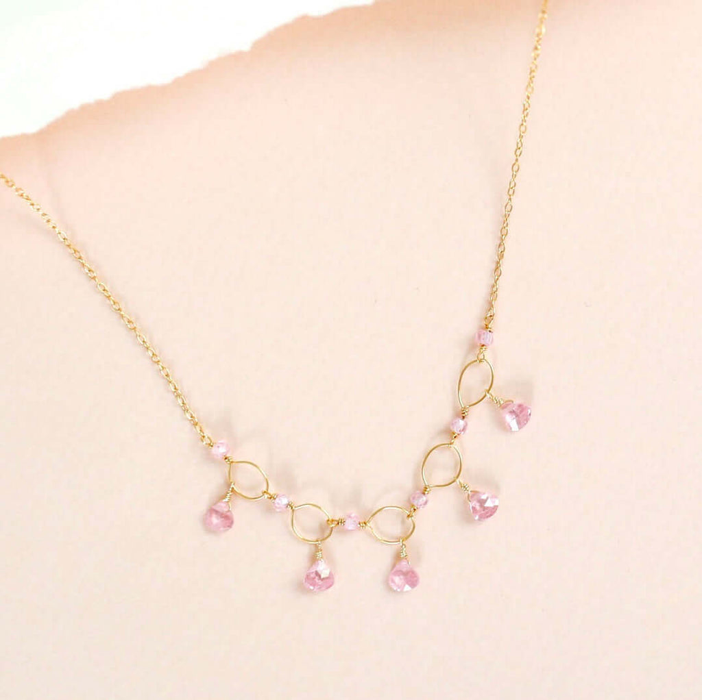 Black Spinel Gemstone Mini Sparkler Necklace