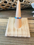 Handcrafted Sterling Silver & Multicolor Opal Inlay Band Ring Size 5.75
