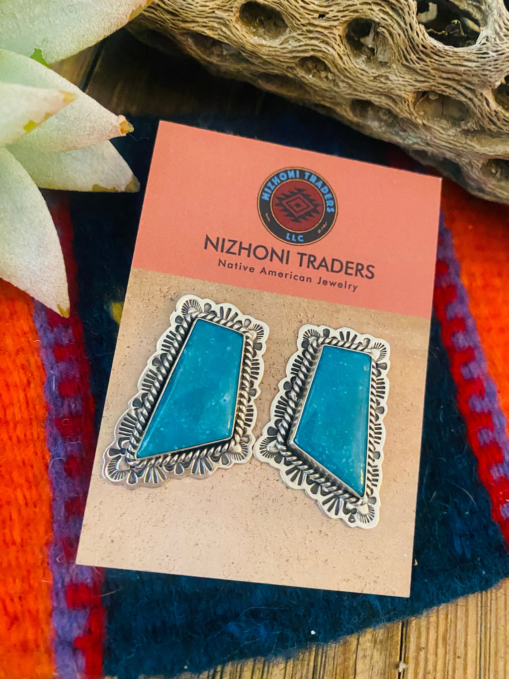 Handcrafted Sterling Silver & Turquoise Post Earrings
