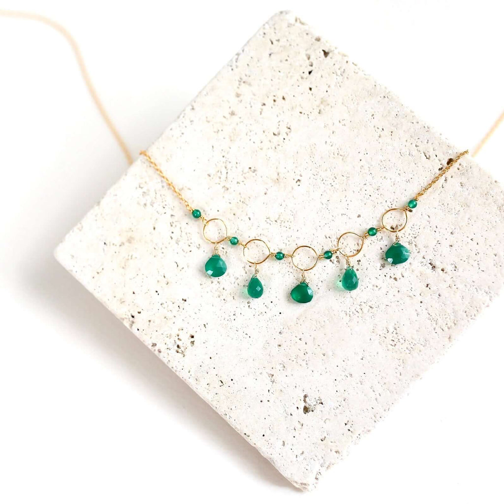 Black Spinel Gemstone Mini Sparkler Necklace